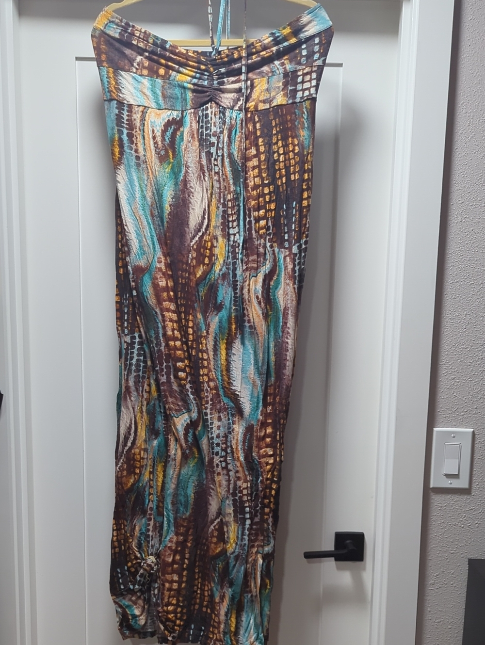 mark. Teal, Brown & Mustard Abstract Maxi Dress